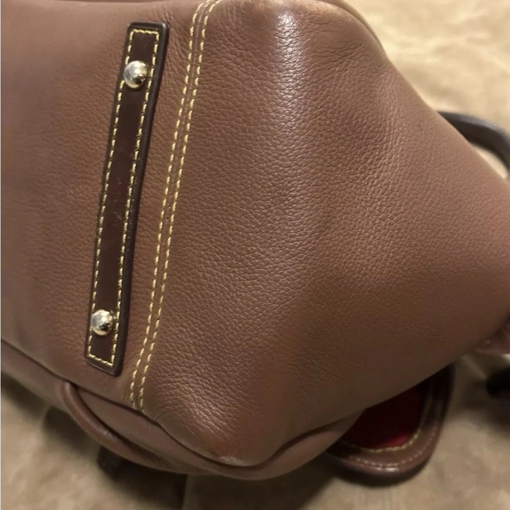 Dooney & Bourke Tan Leather Satchel - Picture 3 of 13